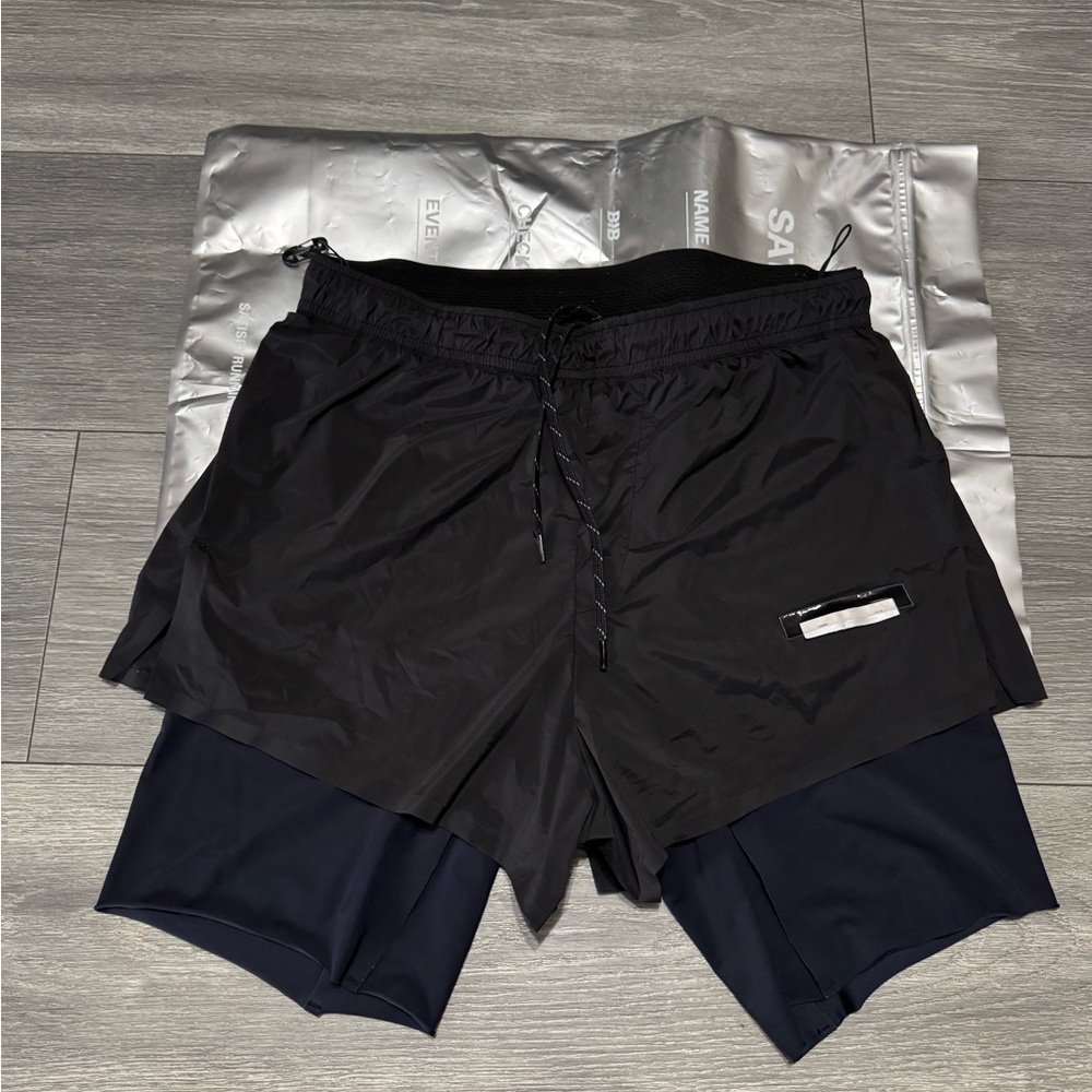 Satisfy Men's Black Athletic 2-in-1 Running Shorts